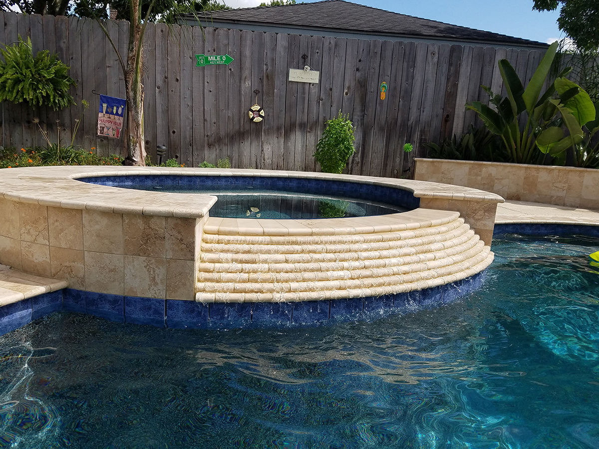 Spa with spillover cascading